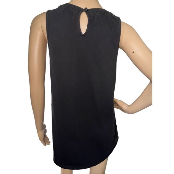 Element Eden Black Loose Fit Tank Top With White Embroidery - Picture 4 of 5